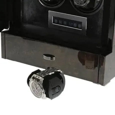 The 6 Watch Winder in Dark Burl Wood Finish its a Classy bit of Kit