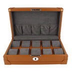 10 Watch Box in Brown Vegan Leather with Plush Lining by Aevitas
