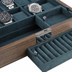 10 Watch Box with Cufflink Storage Natural Walnut Finish by Aevitas