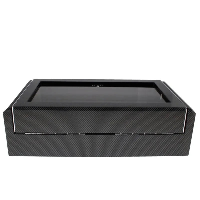 12 Watch Box Carbon Fibre or Piano Black Premium Quality by Aevitas