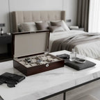 12 Watch Box in Striped Mahogany Wood Veneer Finish by Aevitas