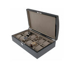 12 Watch Box with Curved Solid Lid in Carbon Fibre Finish by Aevitas
