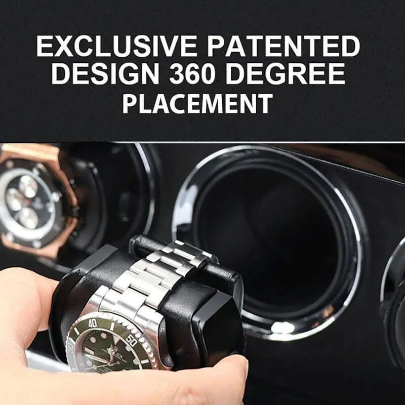 12 Watch Winder Safe Luxury Black Leather with Contrast Stitching by Aevitas