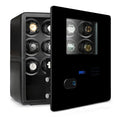 12 Watch Winder Safe Luxury Black Leather with Contrast Stitching by Aevitas