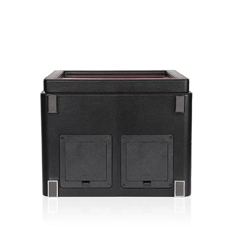 2 Watch Winder in Black Smooth Leather Finish by Aevitas