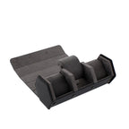 3 Watch Travel Case in Black Leather with Grey Lining Hexagon Style