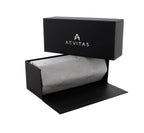 3 Watch Travel Case in Black Leather with Grey Lining Hexagon Style