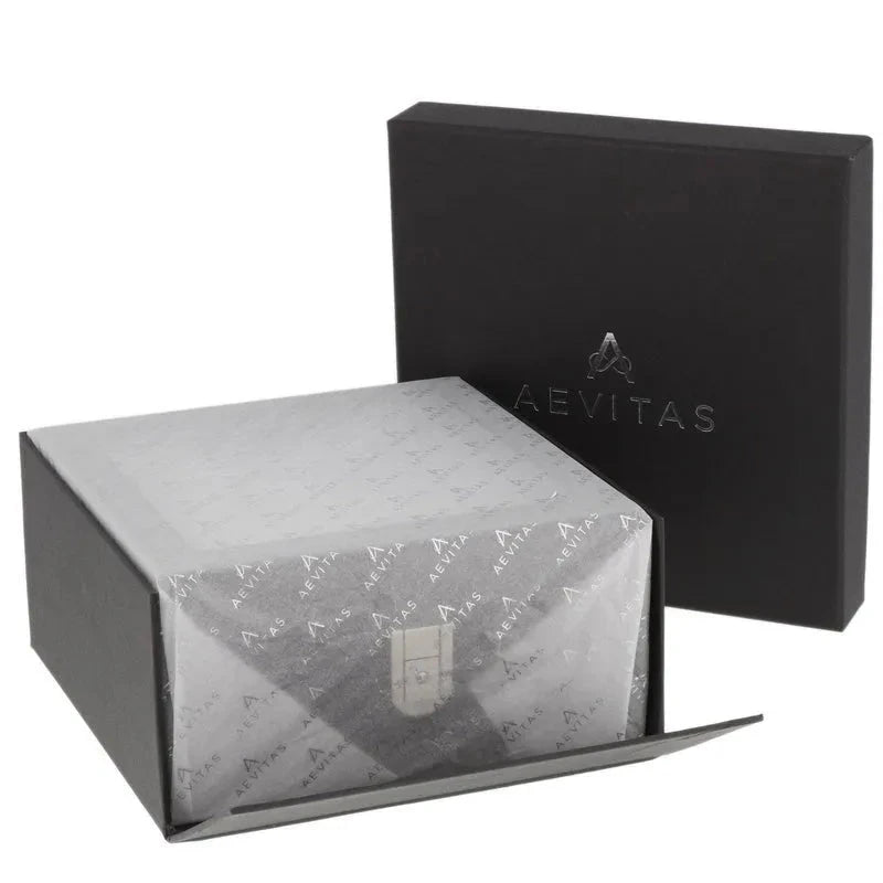 4 Cufflink 4 Watch Box Black Genuine Leather Blue Velvet Lining by Aevitas