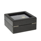 4 Watch Box Black Genuine Leather with 8 Cufflink Holders by Aevitas
