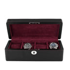4 Watch Box in Black Leather Finish Fine Quality by Aevitas