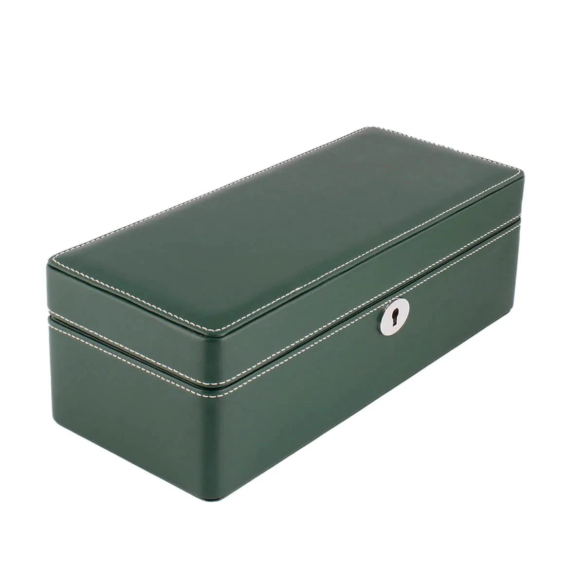 4 Watch Box in Green Leather Finish Fine Quality by Aevitas