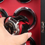 4 Watch Winder in Smooth Black Leather Finish by Aevitas