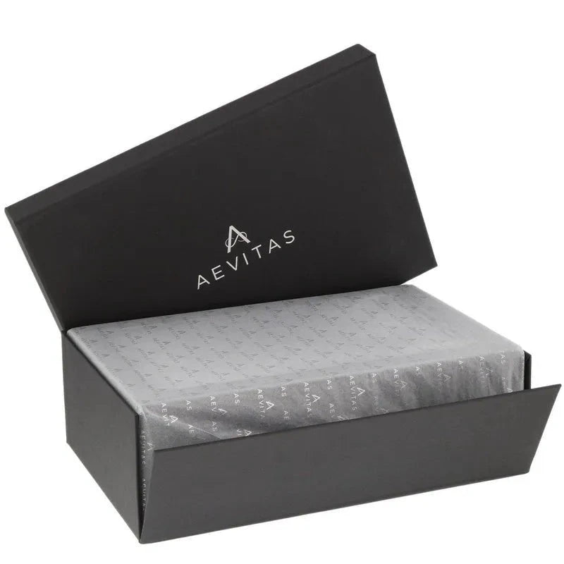 4 Watch and Cufflink Box in Black Genuine Leather