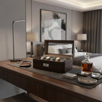 5 Watch Box in Natural Dark Walnut Veneer Finish by Aevitas