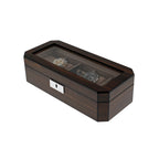5 Watch Box in Natural Dark Walnut Veneer Finish by Aevitas