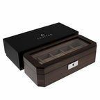 5 Watch Box in Natural Dark Walnut Veneer Finish by Aevitas
