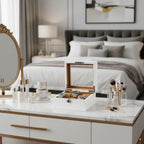 6 Watch Box in Luxurious White Wood with Camel Lining by Aevitas