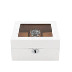 6 Watch Box in Luxurious White Wood with Camel Lining by Aevitas