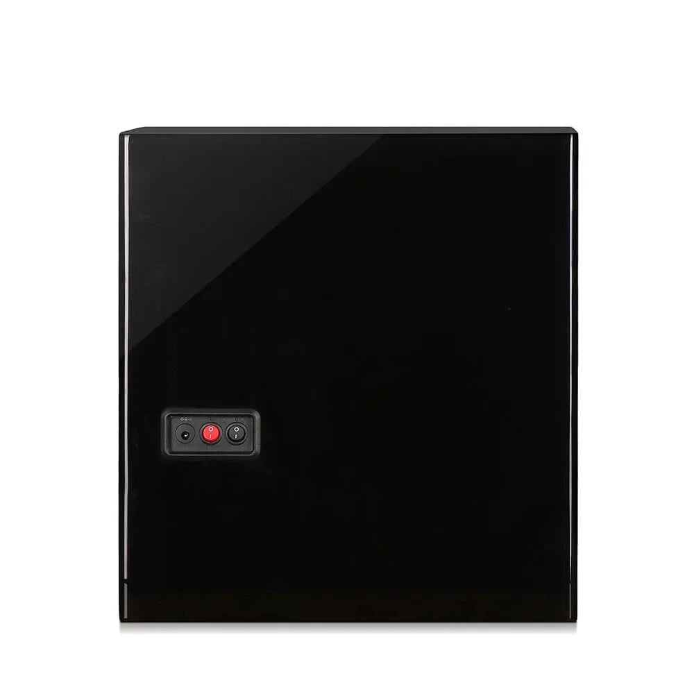 6 Watch Winder Piano Black Wood with Brown Leather and Storage Drawer Tower Series by Aevitas