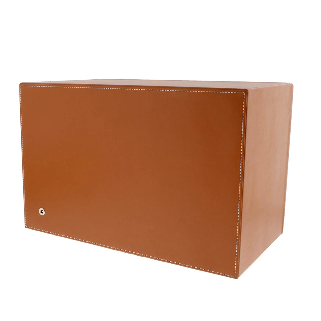 6 Watch Winder Safe Module Brown Smooth Leather Finish by Aevitas