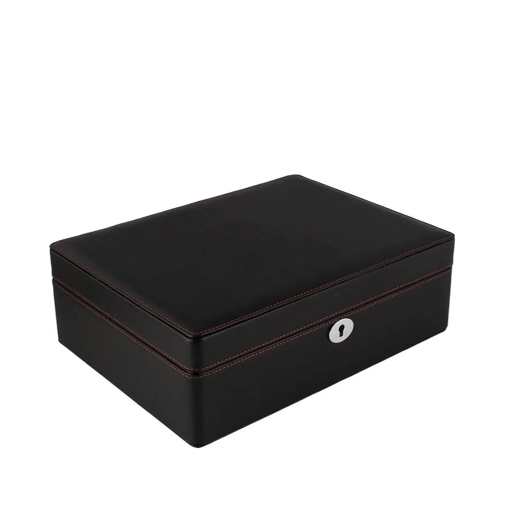 8 Watch Box in Black Leather Finish Fine Quality by Aevitas
