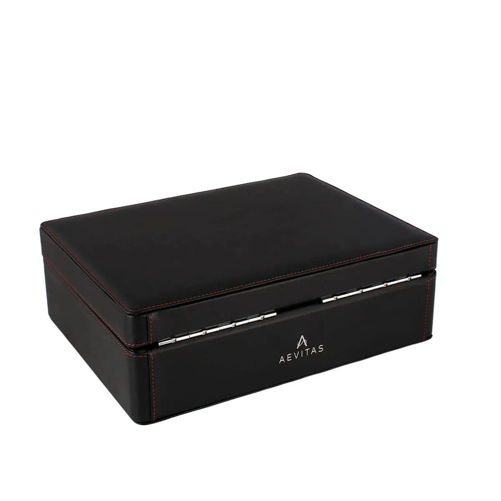 8 Watch Box in Black Leather Finish Fine Quality by Aevitas