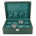 8 Watch Box in Green Leather Finish Fine Quality by Aevitas