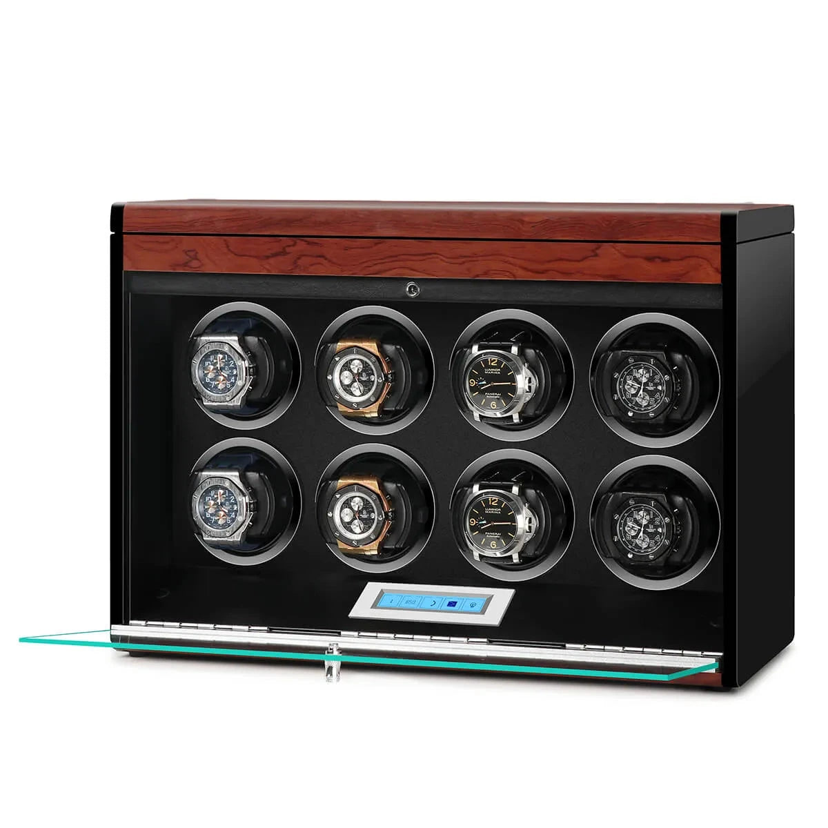 8 Watch Winder with Extra Storage Wood Veneer Finish by Aevitas