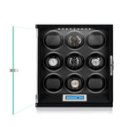 9 Watch Winder Piano Black Wood Finish the Tower Series by Aevitas