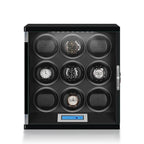 9 Watch Winder Piano Black Wood Finish the Tower Series by Aevitas
