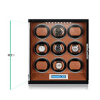 9 Watch Winder Piano Black with Brown the Tower Series by Aevitas