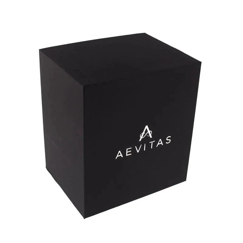 Aevitas 2 Watch Stand White Marble Dark Violet Veins with Black Leather