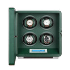 Automatic 4 Watch Winder in Dark Green Smooth Leather Finish by Aevitas