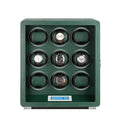 Automatic 9 Watch Winder in Dark Green Smooth Leather Finish by Aevitas