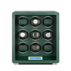 Automatic 9 Watch Winder in Dark Green Smooth Leather Finish by Aevitas