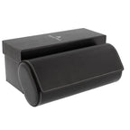 Black Genuine Leather Triple Watch Roll Travel Case by Aevitas