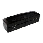 Black Leather 6 Watch Box with Glass Lid Premium Quality by Aevitas