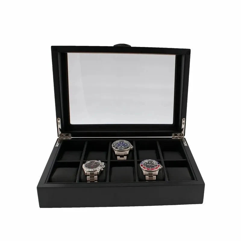 Black Oak Wooden Veneer Watch Box for 10 Watches by Aevitas