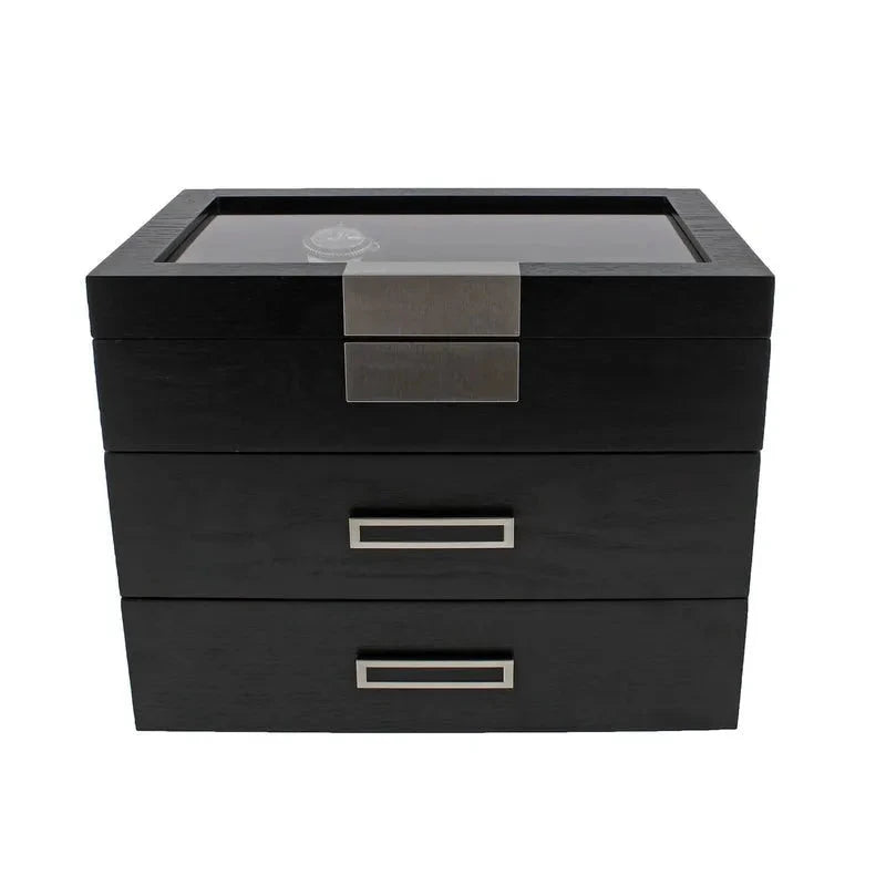 Black Oak Wooden Veneer Watch Box for 30 Watches by Aevitas