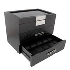 Black Oak Wooden Veneer Watch Box for 30 Watches by Aevitas