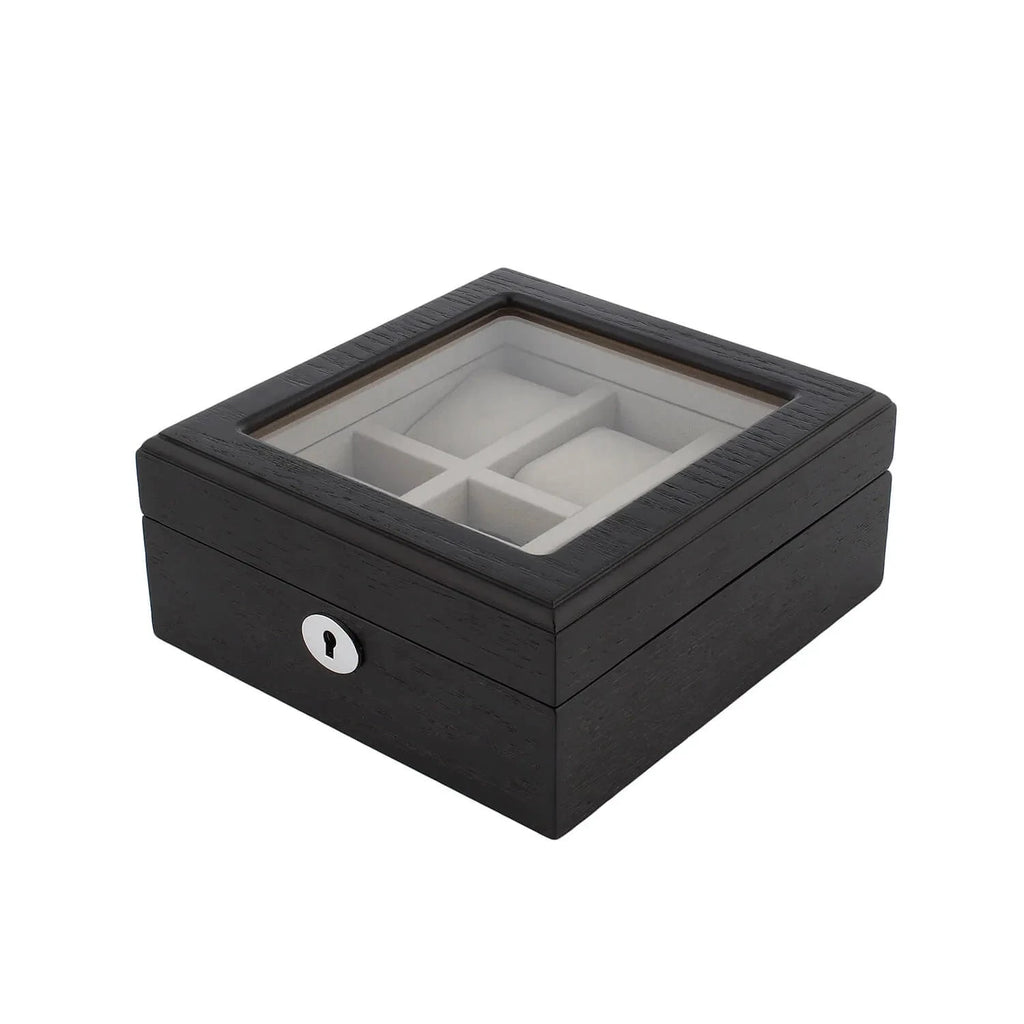 Black Oak Wooden Veneer Watch Box for 6 Watches by Aevitas