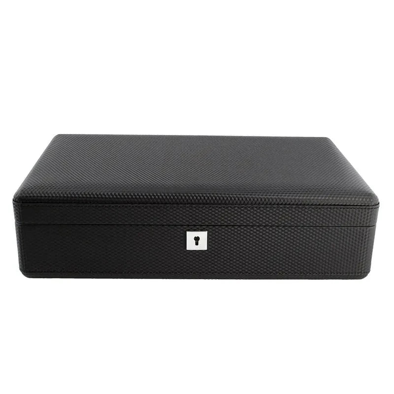 Carbon Fibre Leather Watch Box Premium Quality 12 Watches by Aevitas