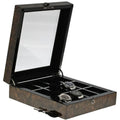 Dark Burl Wood Watch Box for 12 Watches Premium Quality