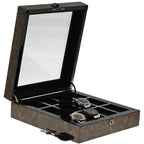 Dark Burl Wood Watch Box for 12 Watches Premium Quality
