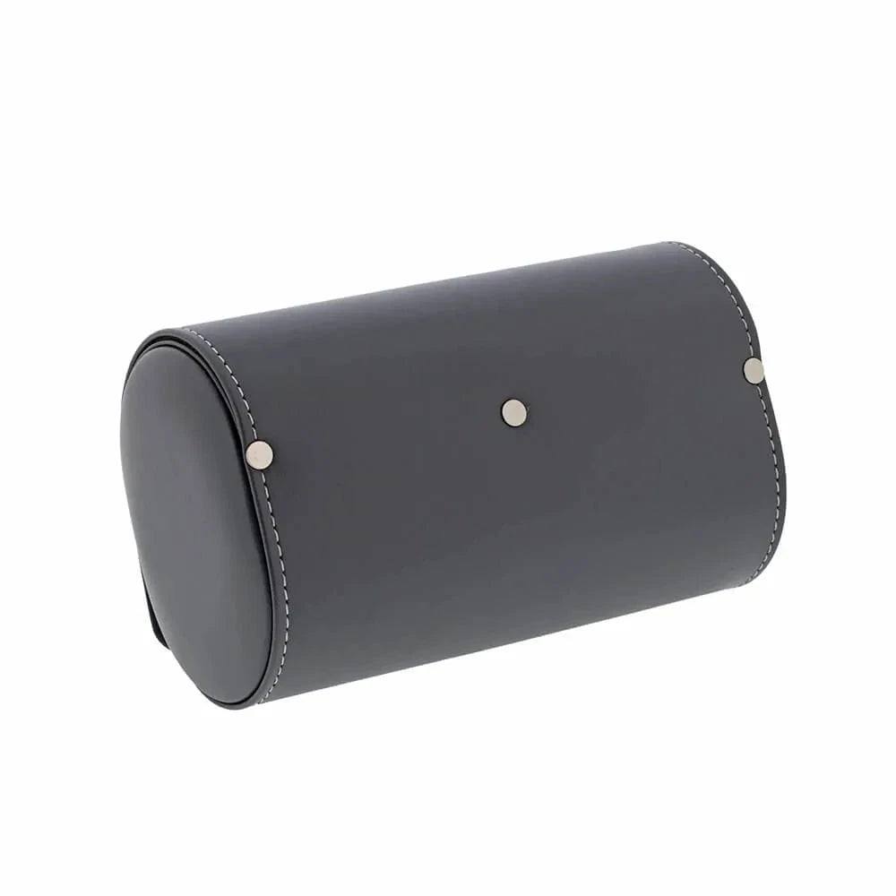 Double Watch Roll in Smooth Grey Leather with Super Soft Lining