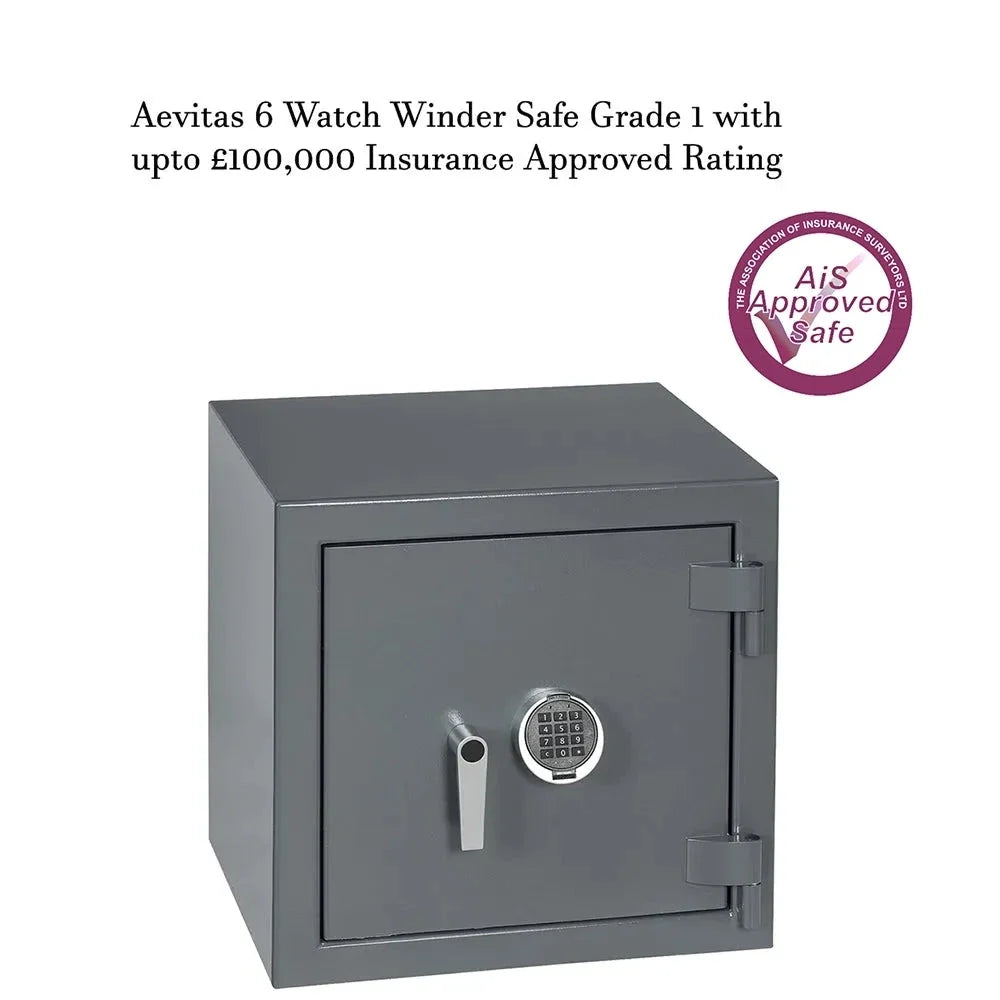 Grade 1 - 6 Watch Winder Safe with £100,000 Insurance Rating by Aevitas