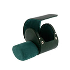 Green Genuine Leather Single Watch Roll Travel Case by Aevitas