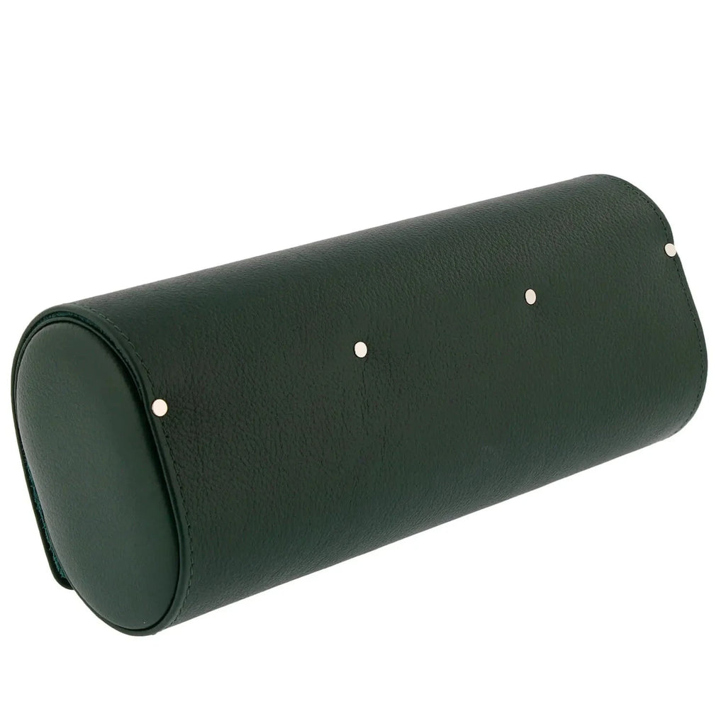 Green Genuine Leather Triple Watch Roll Travel Case by Aevitas