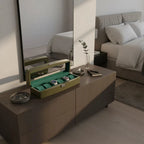 Green Leather 6 Watch Box with Glass Lid Premium Quality by Aevitas