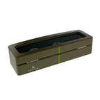 Green Leather 6 Watch Box with Glass Lid Premium Quality by Aevitas